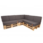 Paletové sedenie Golden Garden GG04 - Podsedáky a Vankúše 3ks × 120/80/15 + 7ks x 60cm/40cm x 20/10cm - svetlá melanž 2